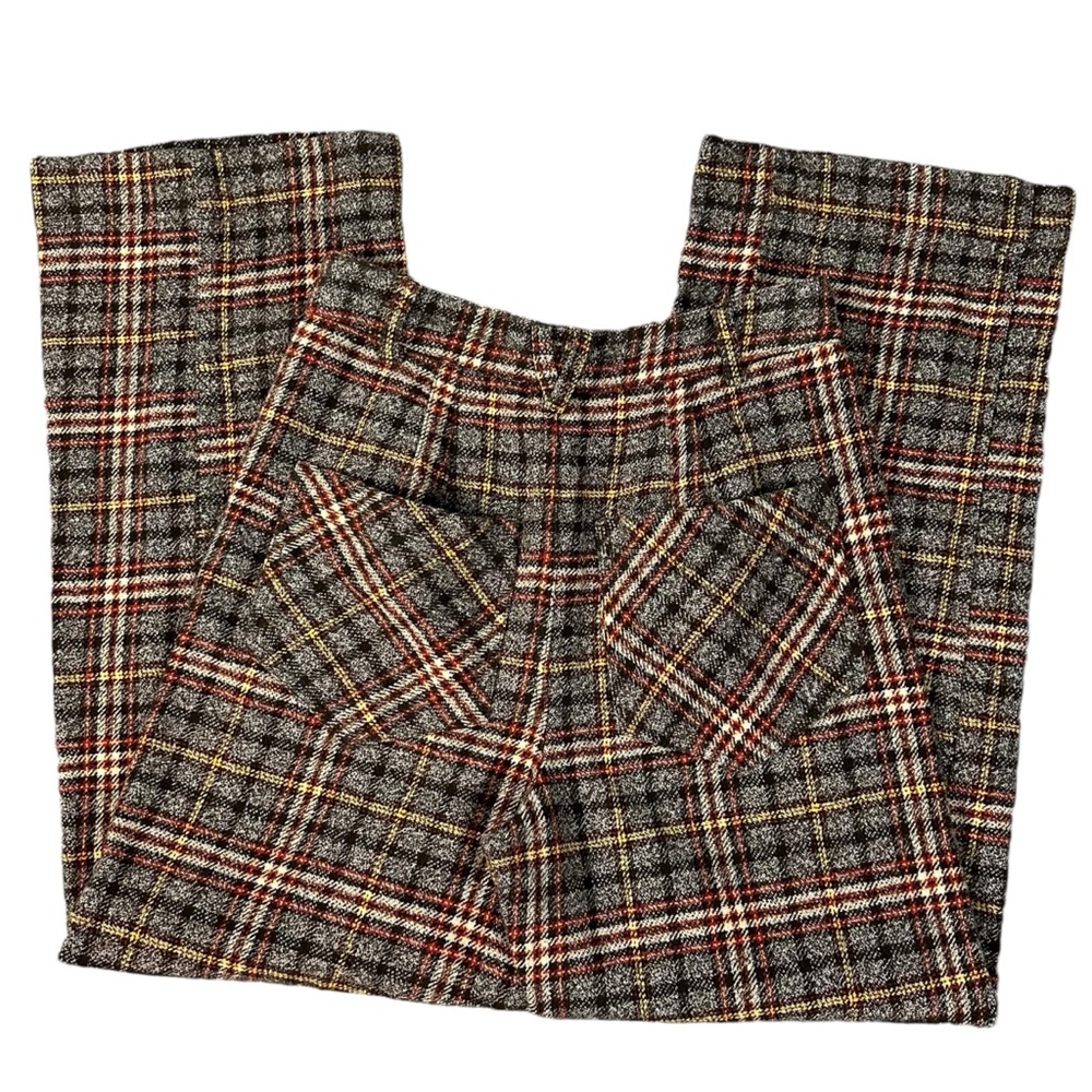 Free People Dark Academia Tartan Plaid Wide Leg Shape Up Trouser Pants Size 2 - Picture 10 of 15